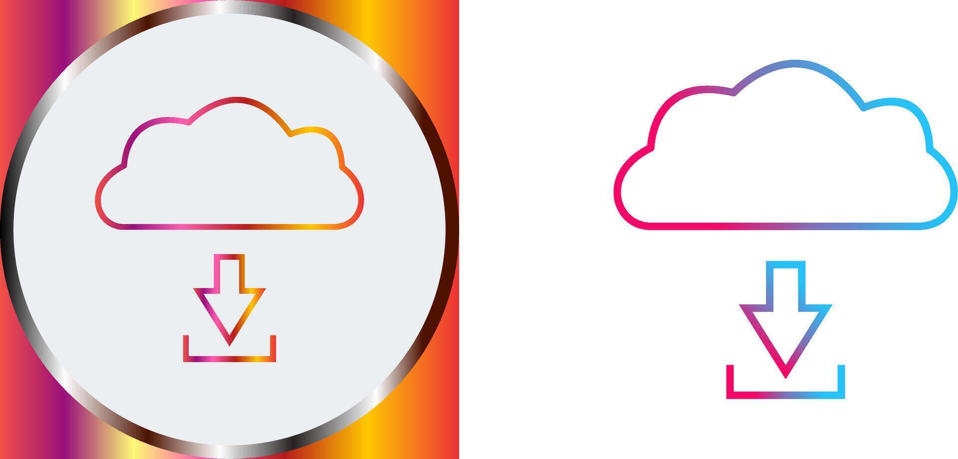 Unique Download from Cloud Icon Design vector