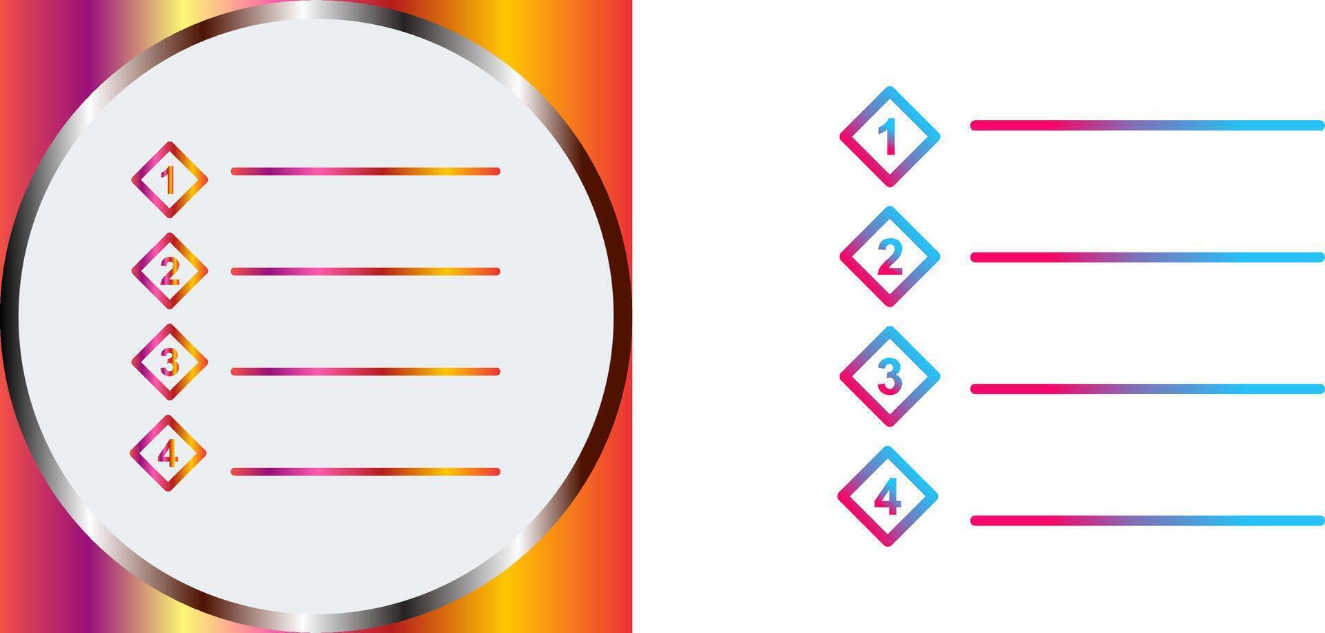 Unique Numbered list Icon Design vector