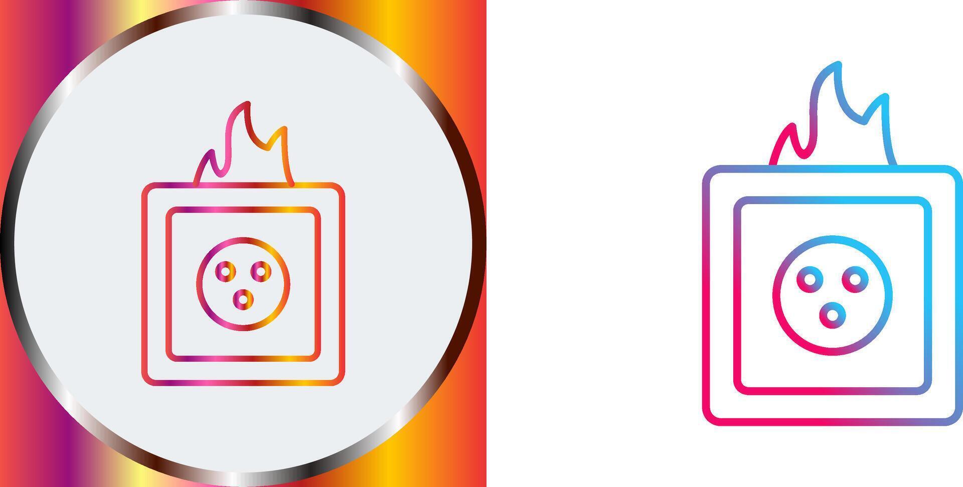 Unique Fire in Socket Icon Design vector