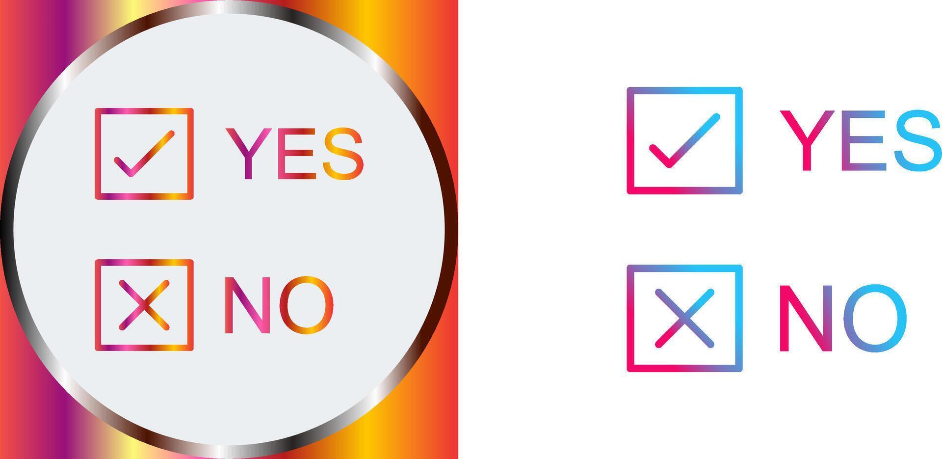 Yes No Option Icon Design vector