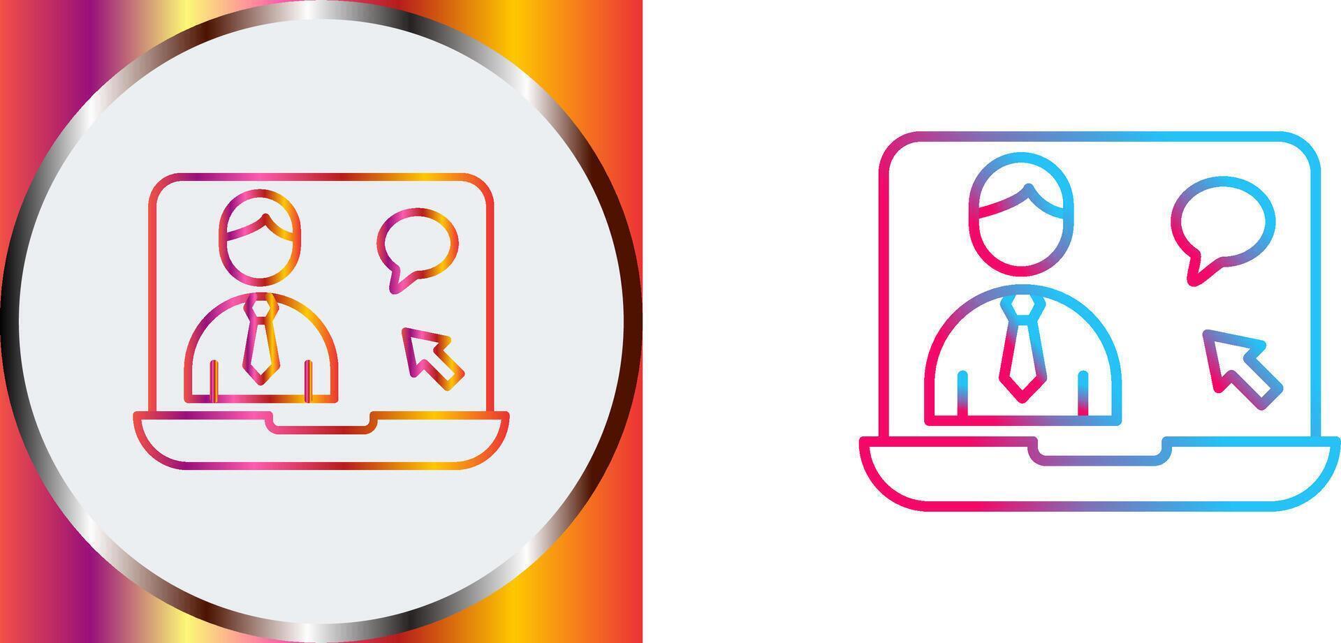 Online Interview Icon Design vector
