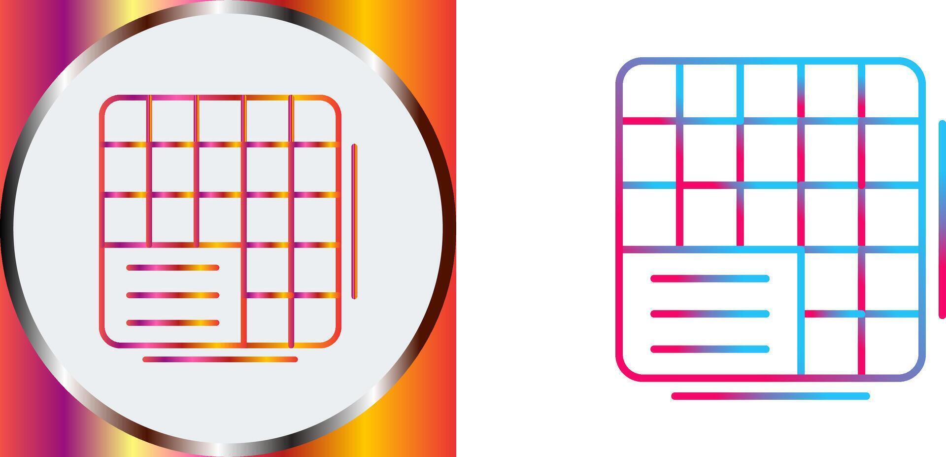 Table Data Icon Design vector