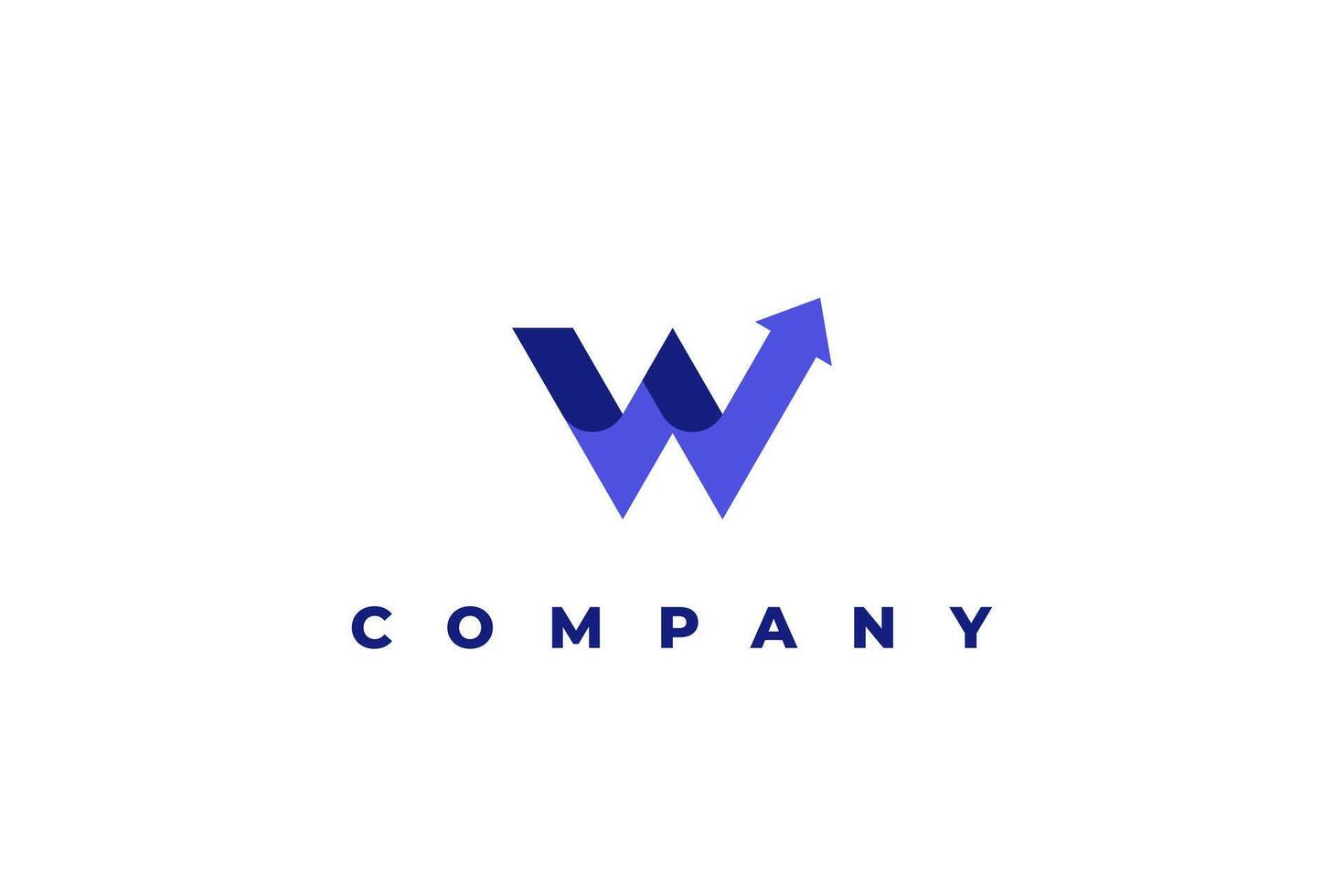 logo letter w arrow business modern vector
