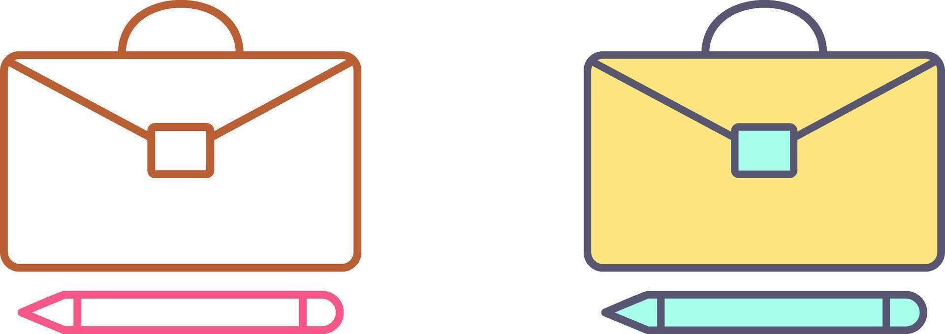 Briefcase and Pen Icon Design vector
