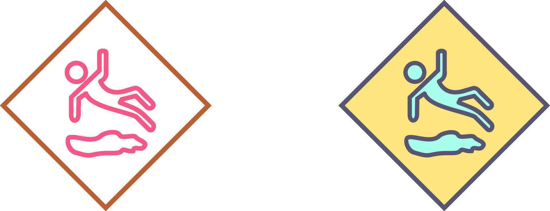 Danger of Slipping Icon Design vector