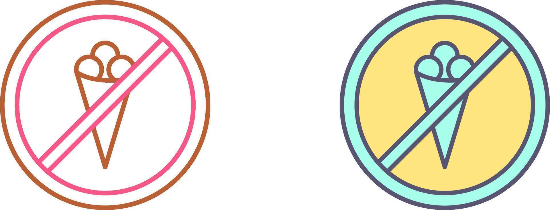 No Icecream Icon Design vector