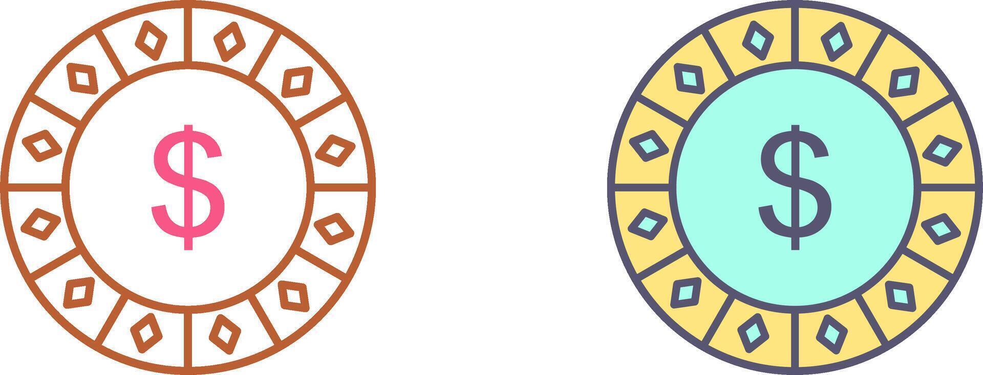 Dollar Chip Icon Design vector