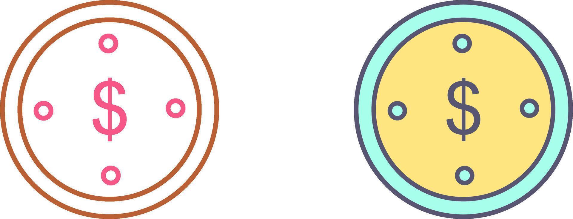 Dollar Coin Icon Design vector