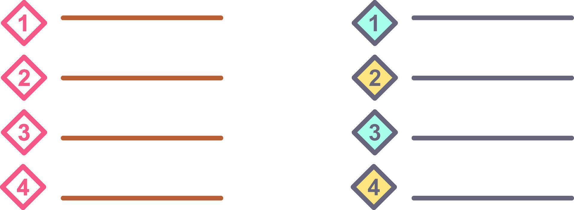 Unique Numbered list Icon Design vector