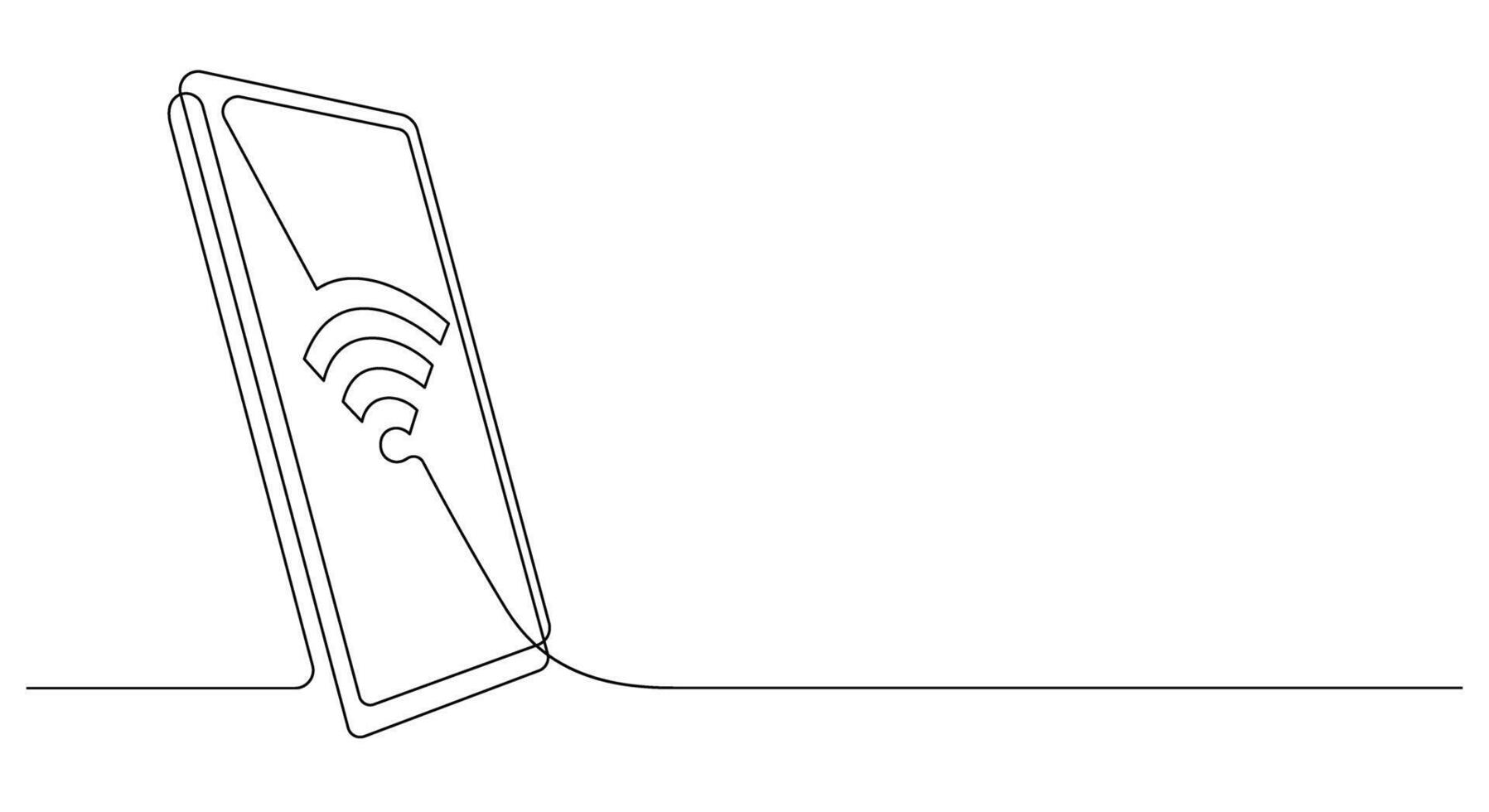wifi internet hotspot technology telecommunication smartphone one line vector
