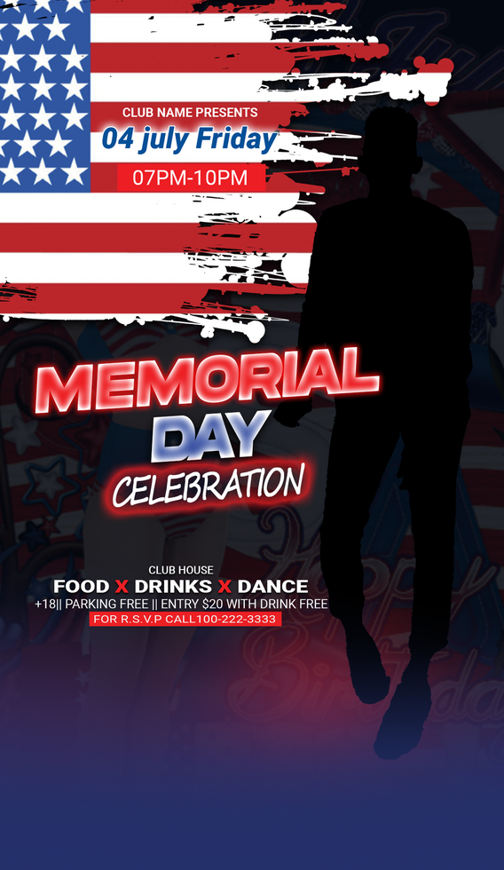Memorial Day Vertical Flyer psd