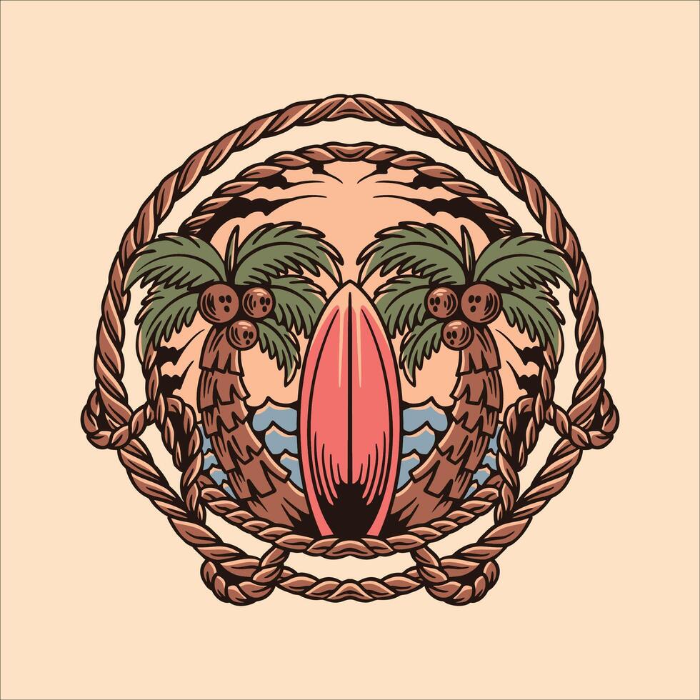 summer palm illustration design vector