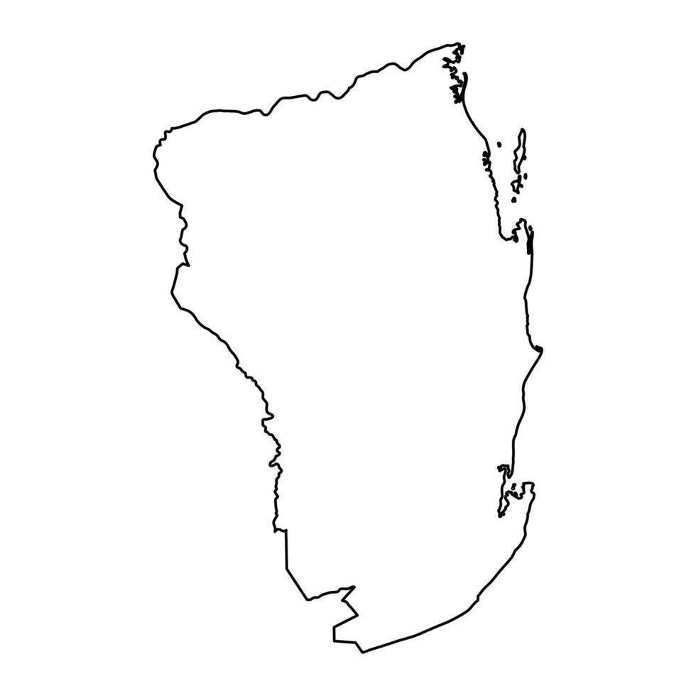 Inhambane Province map, administrative division of Mozambique. illustration. vector