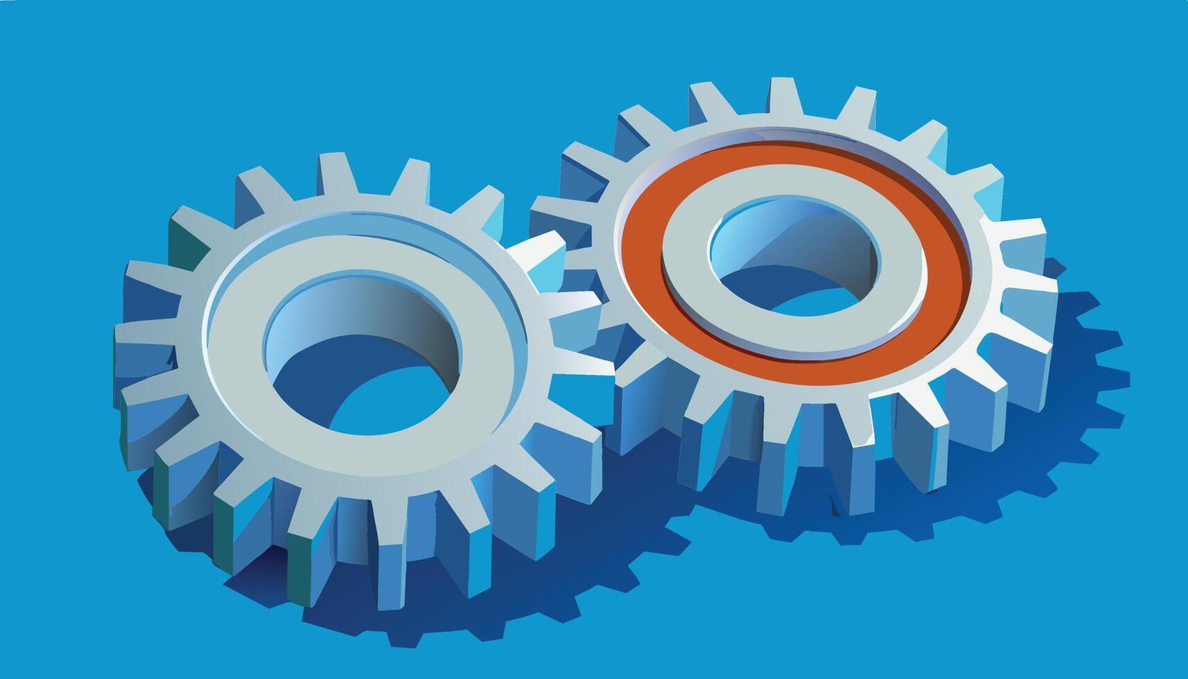 metal toothed gear for industry vector