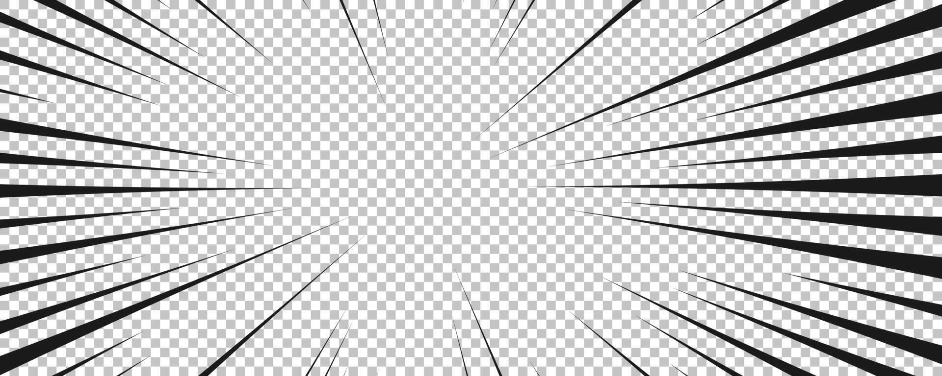 Comic book page with black lines isolated on background. Template with flash explosion rays effect texture. illustration vector