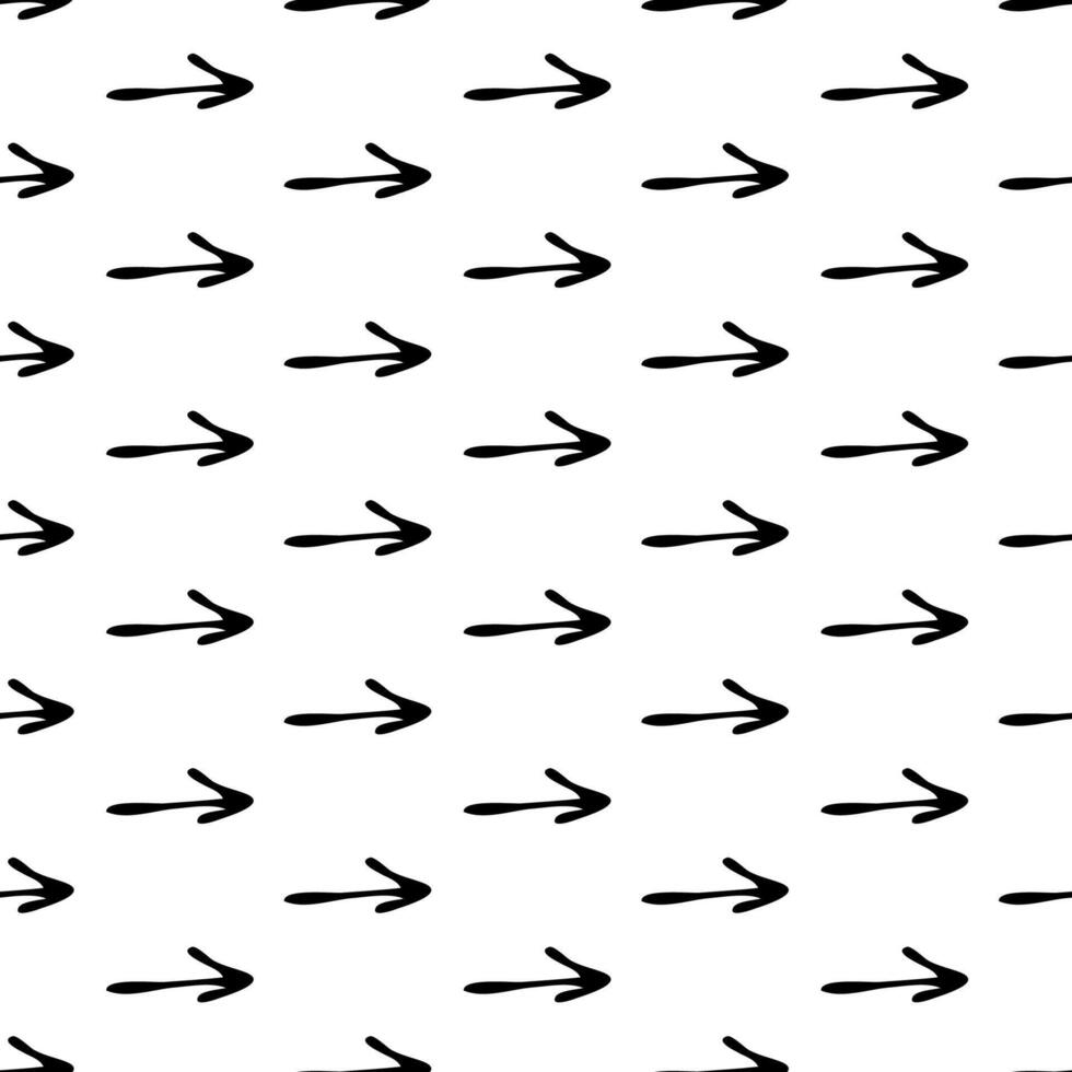 Seamless pattern with black hand drawn arrows vector