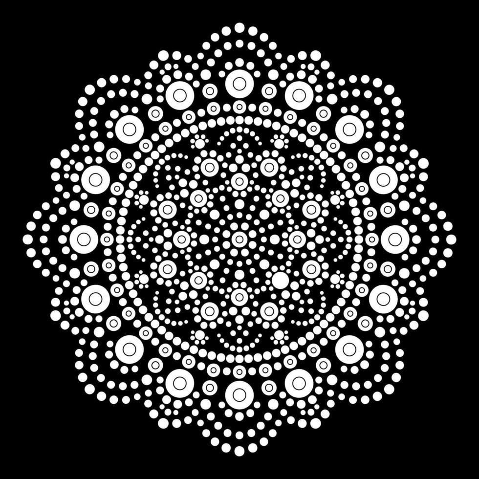 Dot mandala Coloring page for relaxation and meditation. Aboriginal