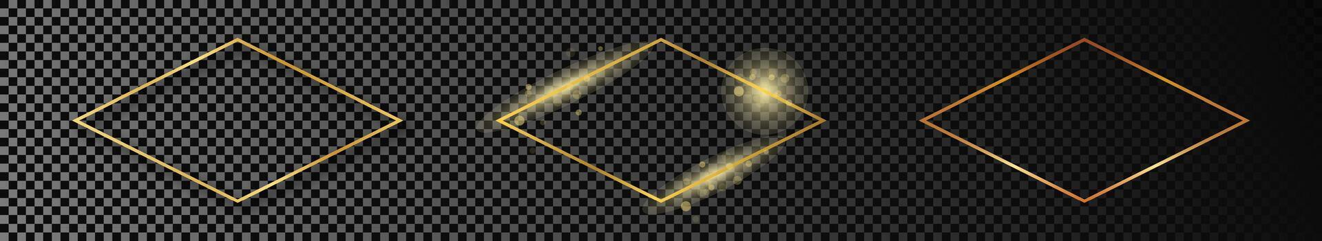 oro brillante rombo forma marco vector