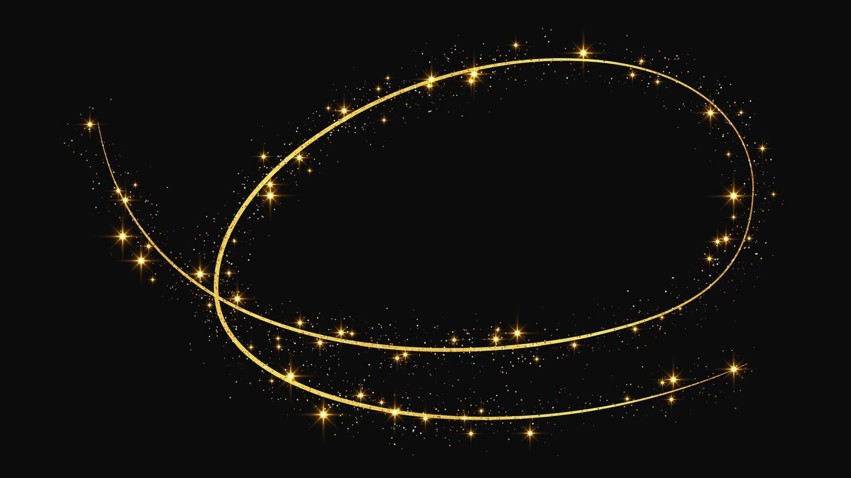Gold glittering confetti wave and stardust vector
