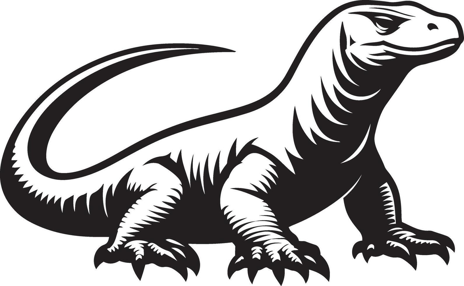 komodo continuar animal silueta ilustración en blanco antecedentes. vector