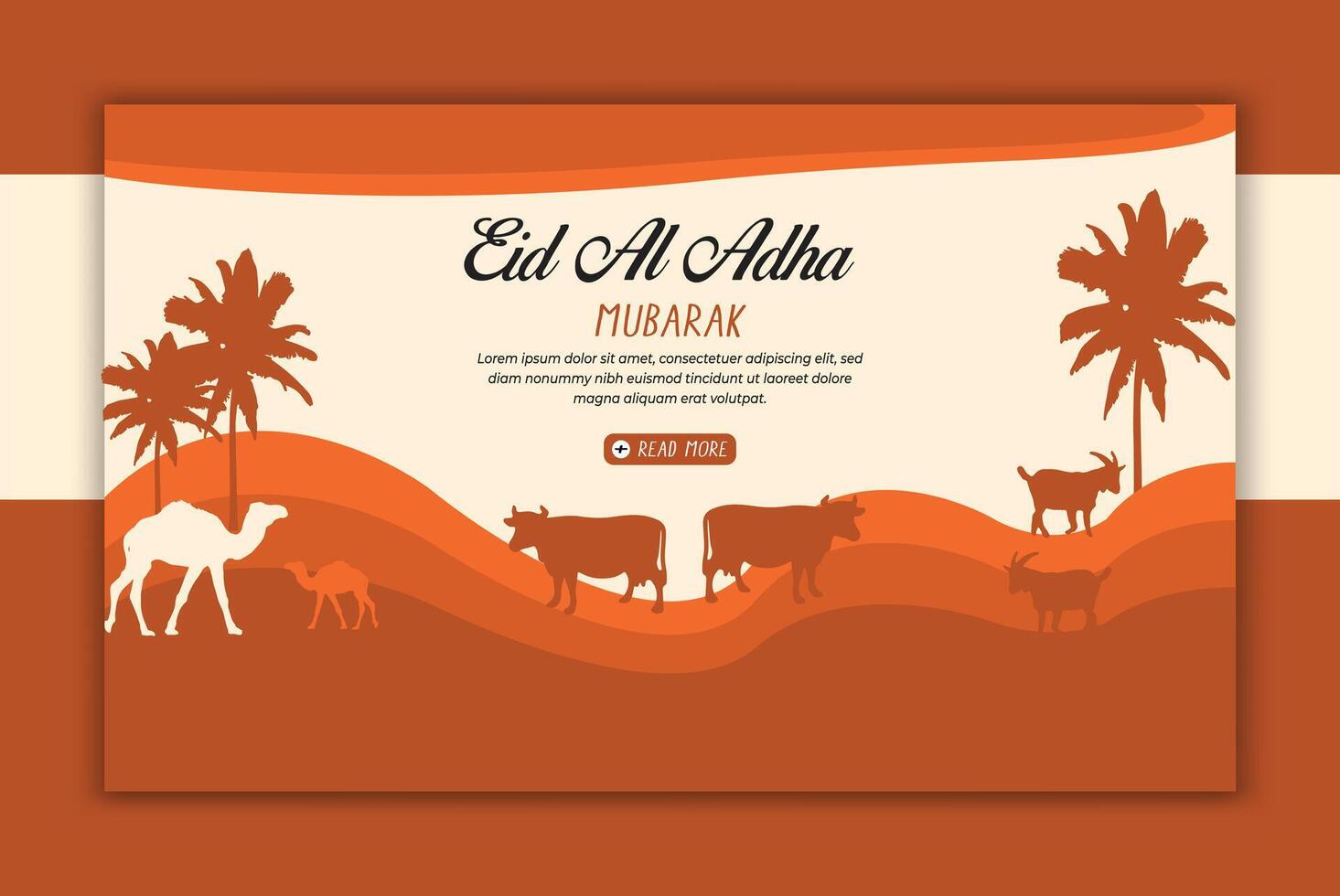 Eid al adha mubarak islamic festival social media banner post template vector