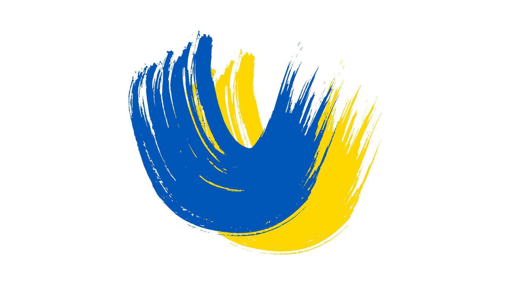 Ukrainian national flag in grunge style vector