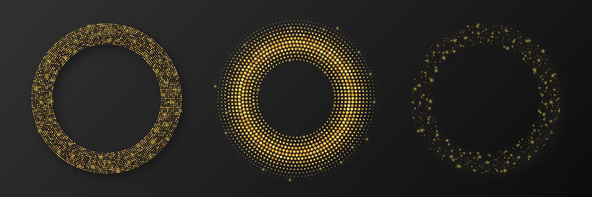 Abstract gold glowing halftone dotted background vector