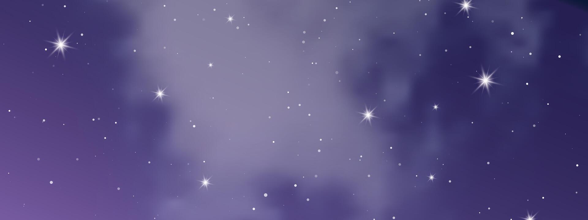 Night sky with clouds and many stars vector