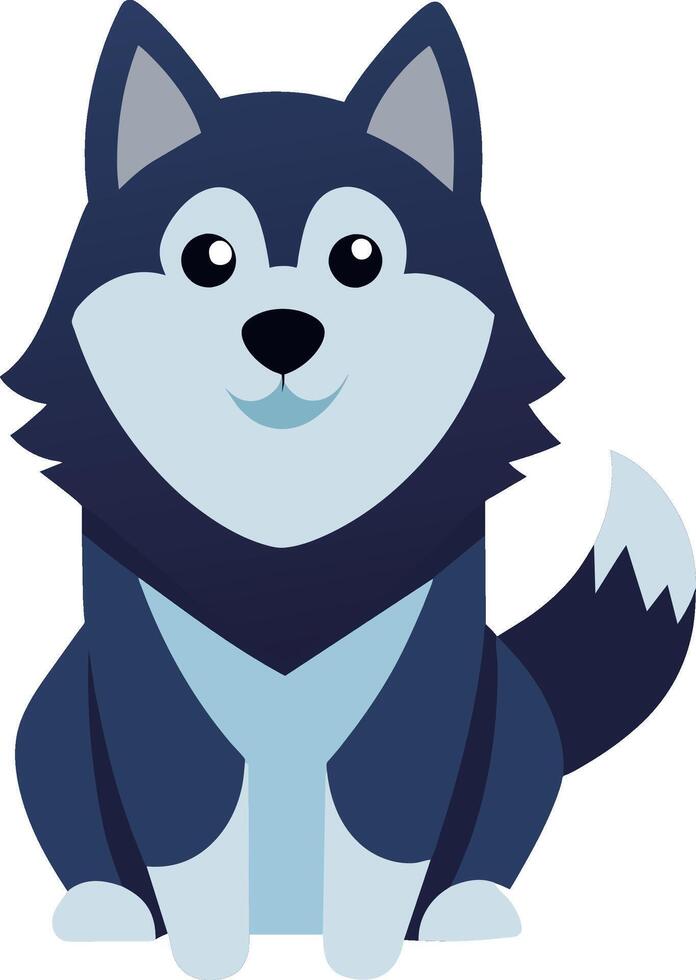 illustration cute Siberian Husky flat art vector