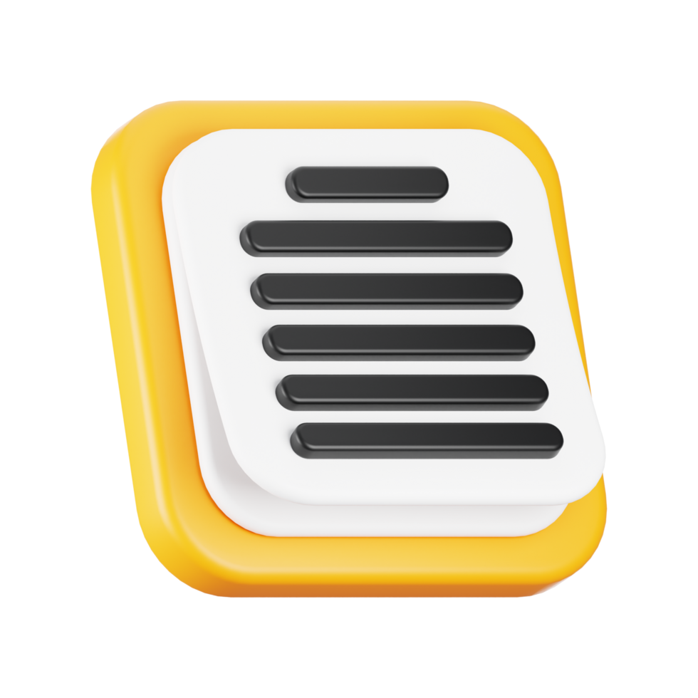 3d rendering note icon. 3d business icon concept png