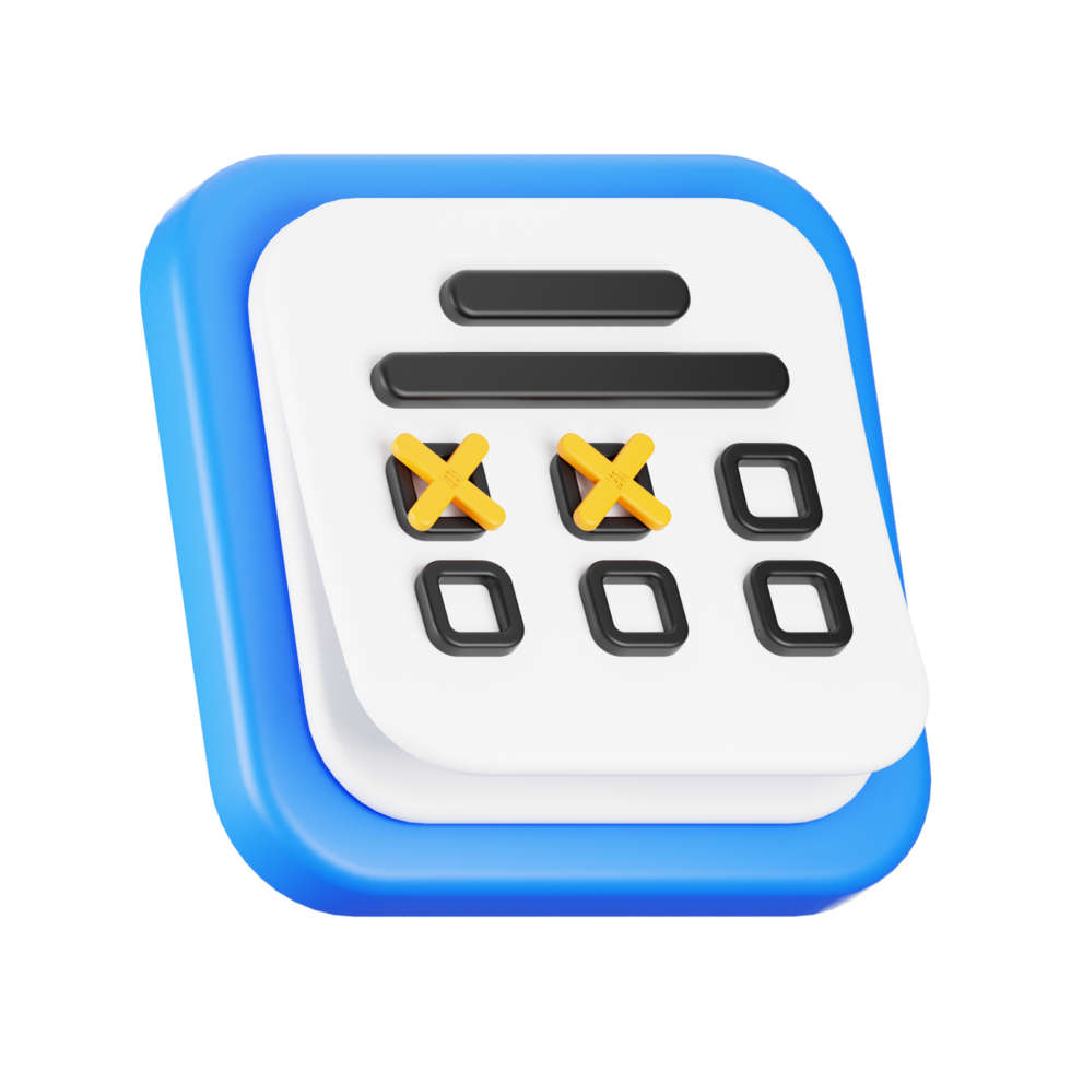 3d rendering schedule icon. 3d business icon concept png