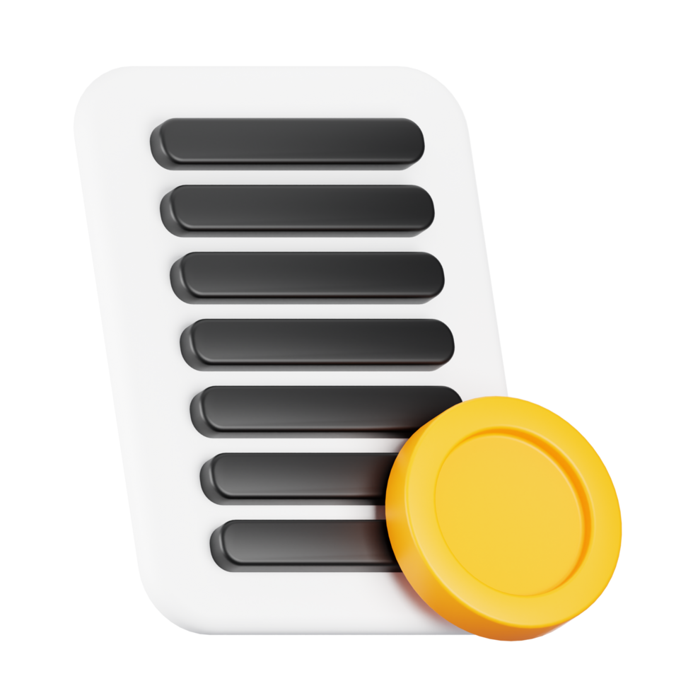 3d rendering invoice icon. 3d business icon concept png