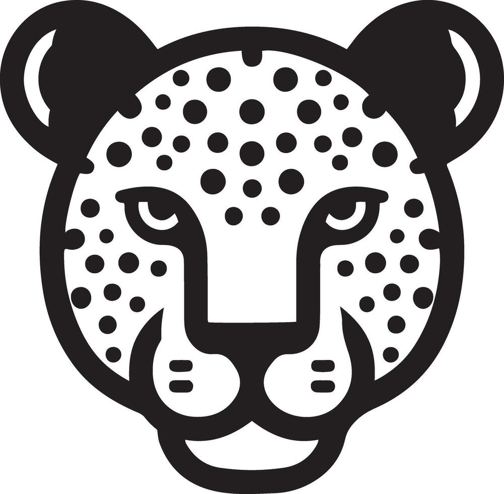 Leopard head silhouette illustration on white background. vector