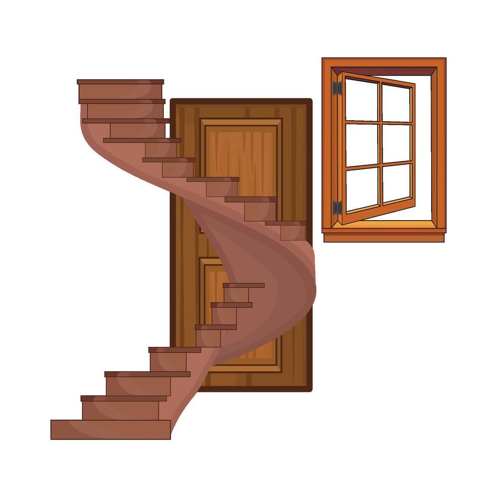 ilustración de espiral escalera vector