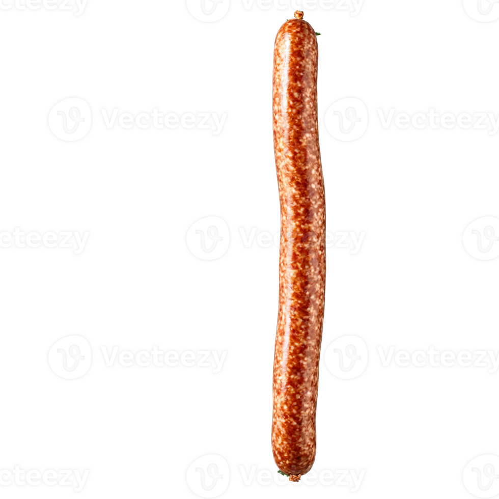 Sausage links with snappy casing suspended and steaming Food and culinary concept png