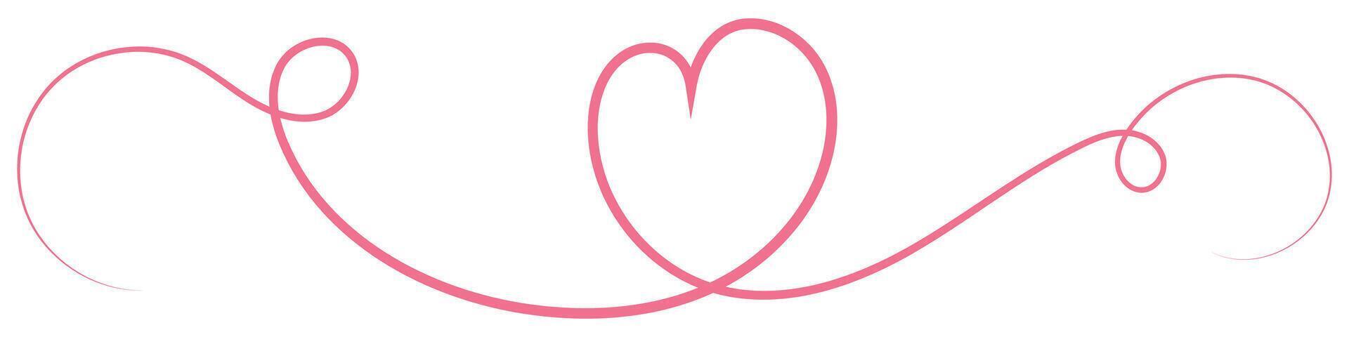 banner heart border Pink heart sign for Valentine's Day or Mother's Day on white background. vector