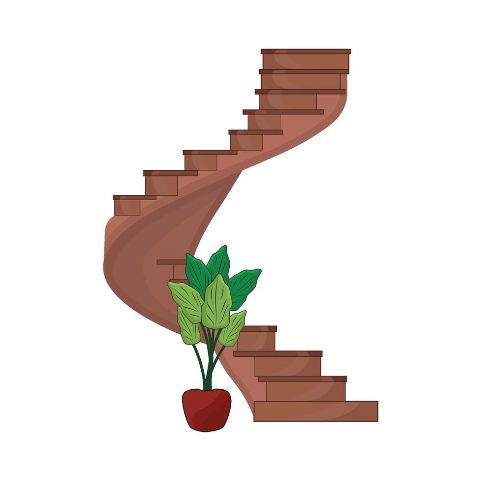 illustration of spiral staircase vector