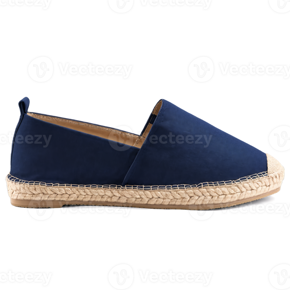 Casual navy blue espadrilles Relaxed navy blue canvas espadrilles with a 1 inch jute wrapped png
