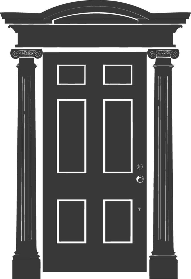 Silhouette door black color only vector