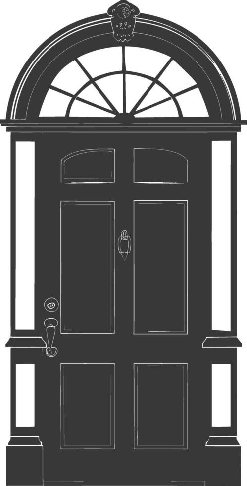 Silhouette door black color only vector