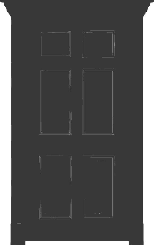 Silhouette door black color only vector
