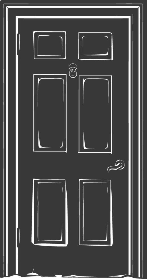 Silhouette door black color only vector