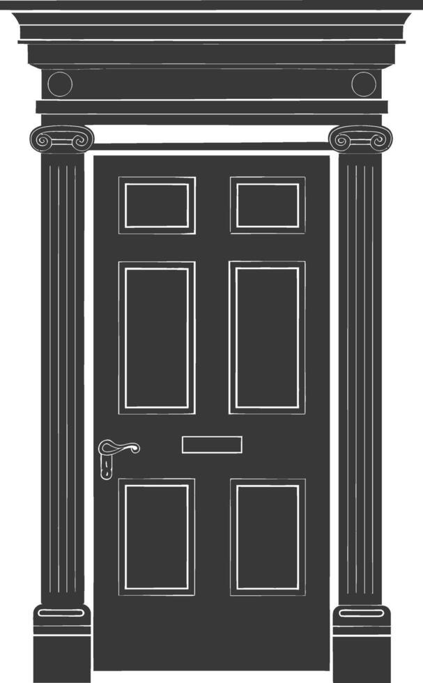 Silhouette door black color only vector