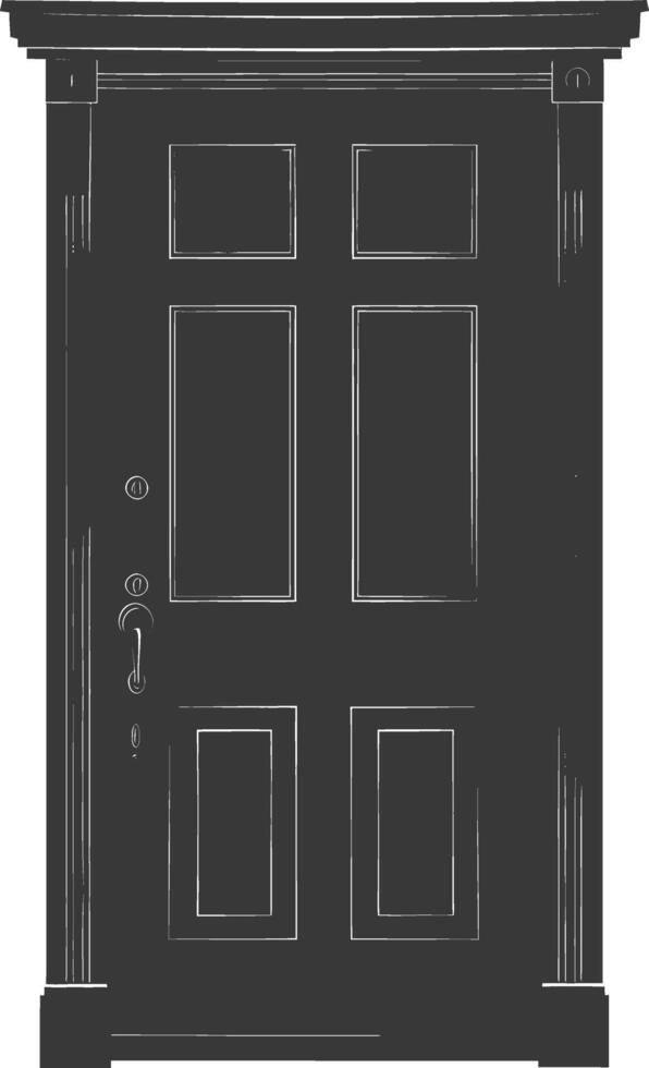 Silhouette door black color only vector