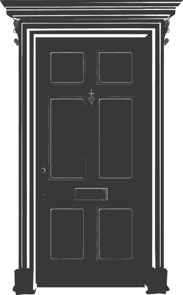 Silhouette door black color only vector
