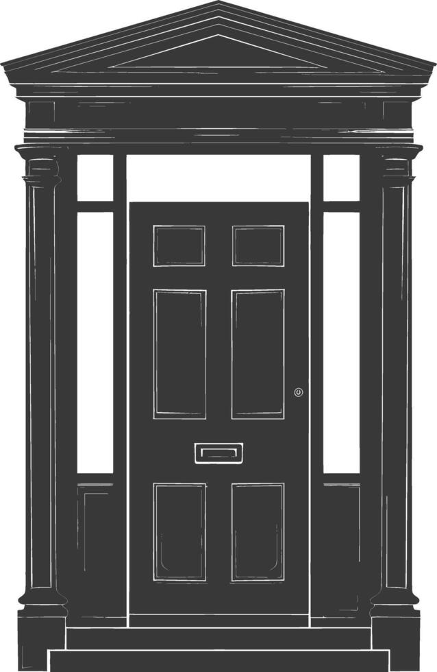 Silhouette door black color only vector