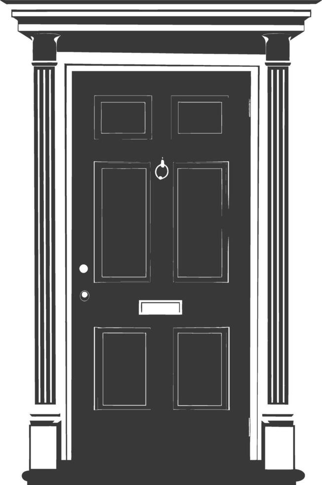 Silhouette door black color only vector