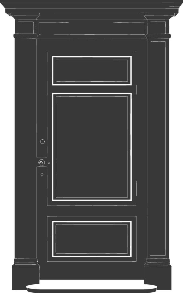 Silhouette door black color only vector