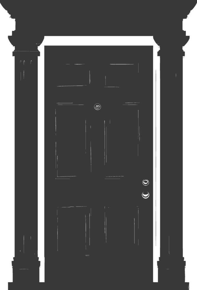 Silhouette door black color only vector