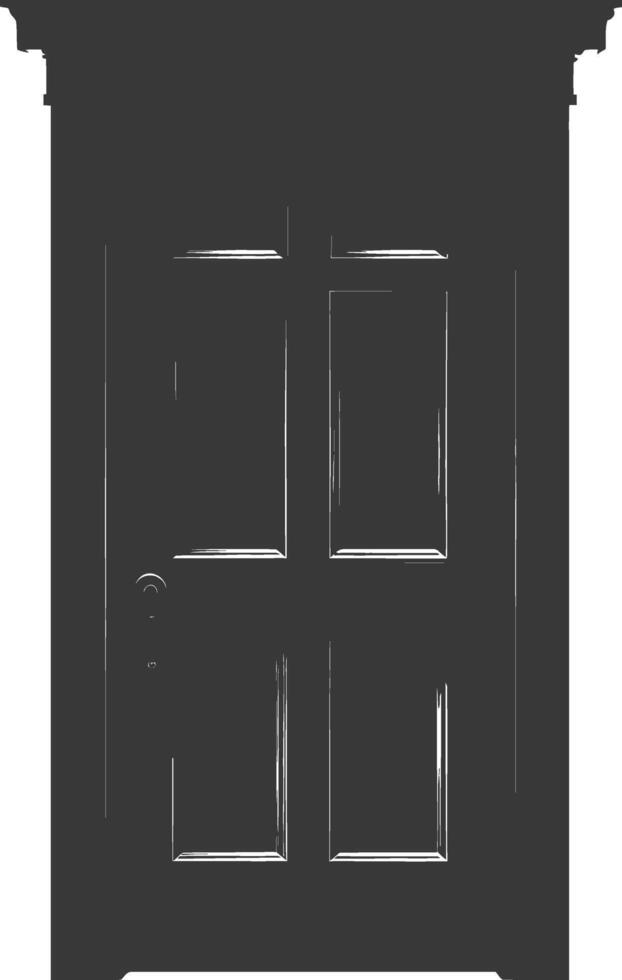 Silhouette door black color only vector